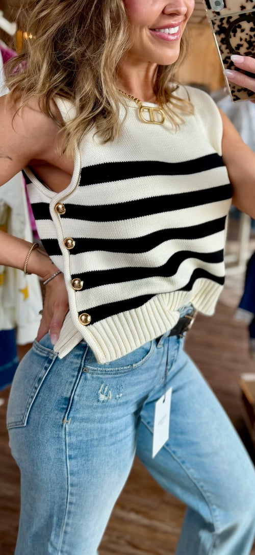 Black & White Stripe Top
