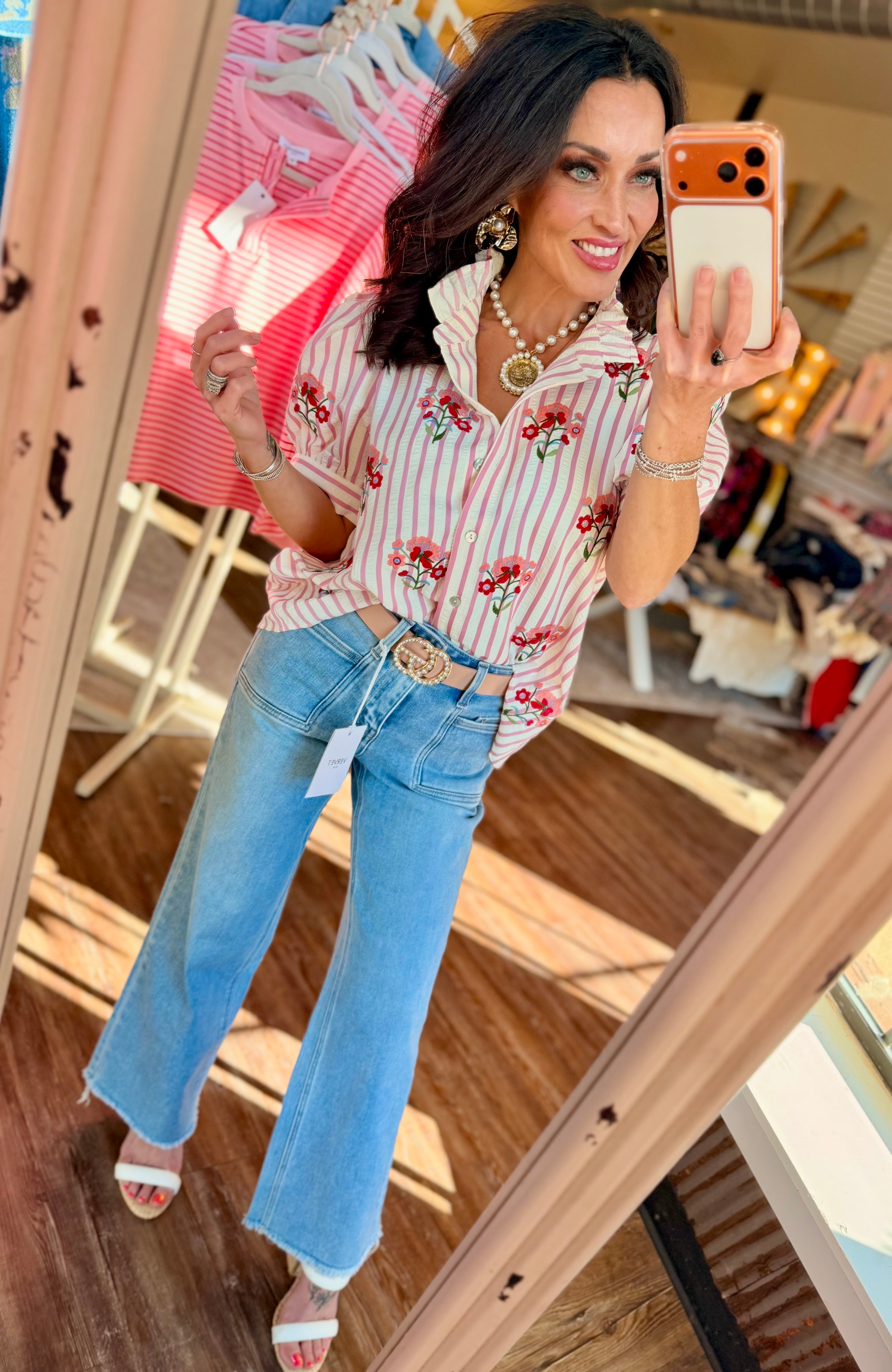 Pop the Collar Floral Blouse