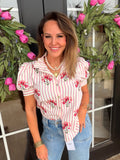 Pop the Collar Floral Blouse