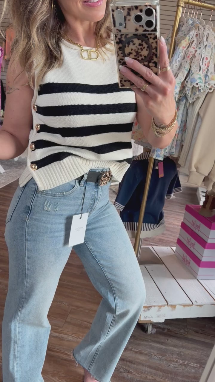 Black & White Stripe Top