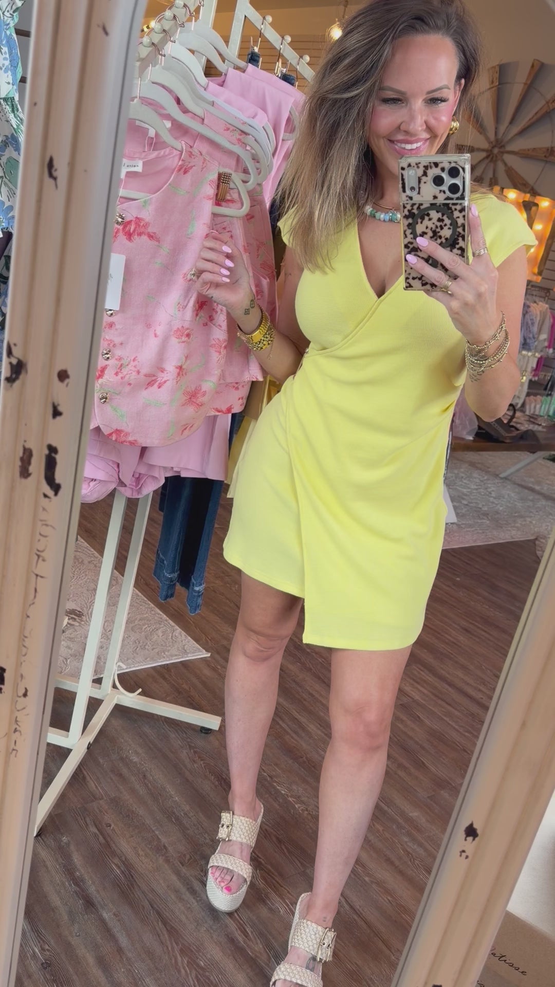 Wild Daisy Yellow Wrap Dress