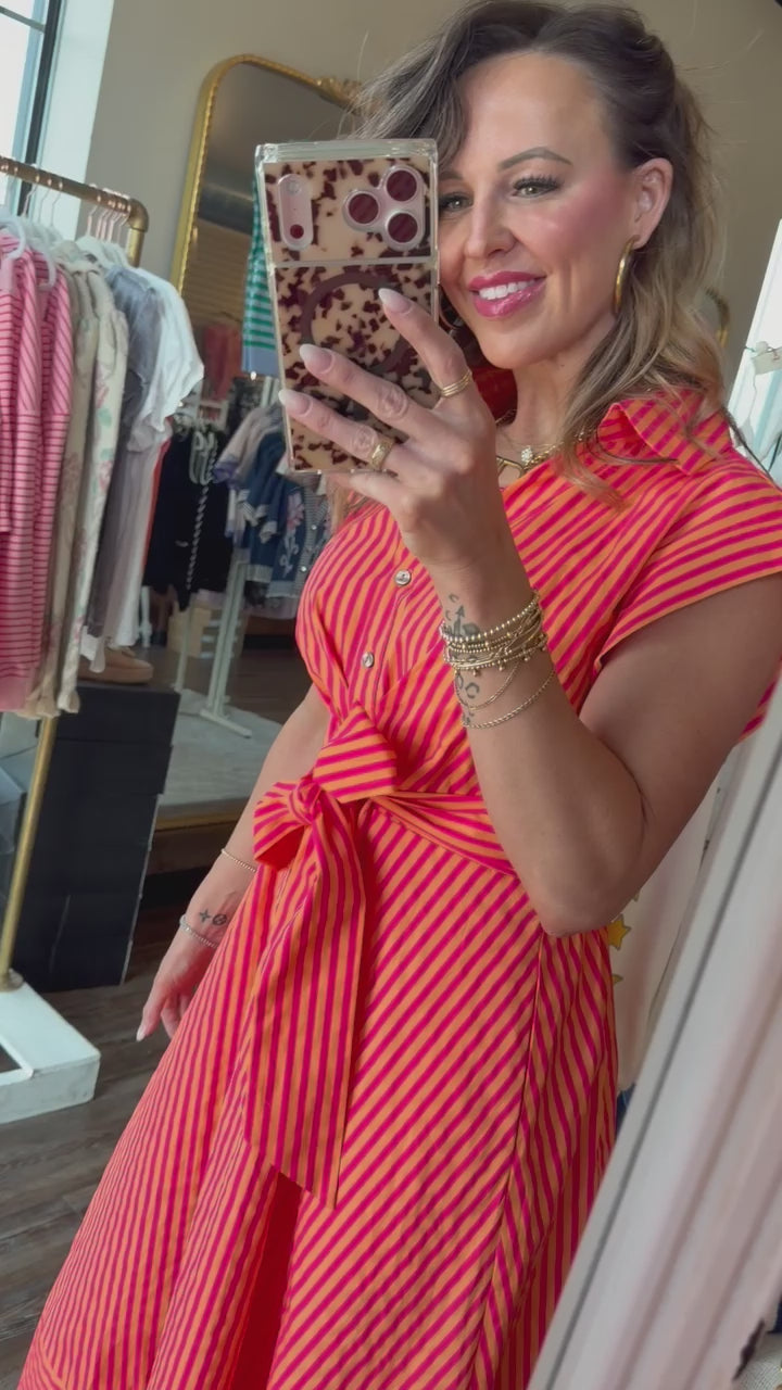 Coral Stripe Dream Dress